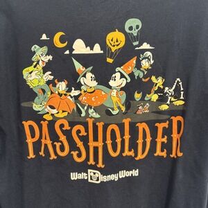 Walt Disney World 25 Shirt Size Large Black Disney Passholder Halloween Pocket T